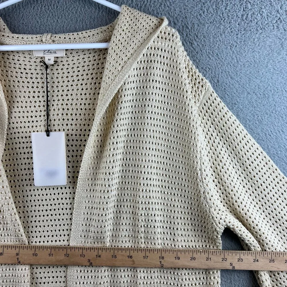 New Elan Natural Crochet Cardigan sweater / crochet pant set size M - Picture 8 of 16